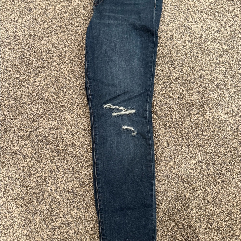 Dark Blue Distressed Women's Jeans